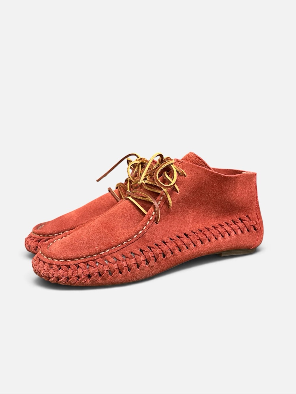 Anthropologie Latigo Gamine Suede Moccasin Chukka Boot in Rust Size 8